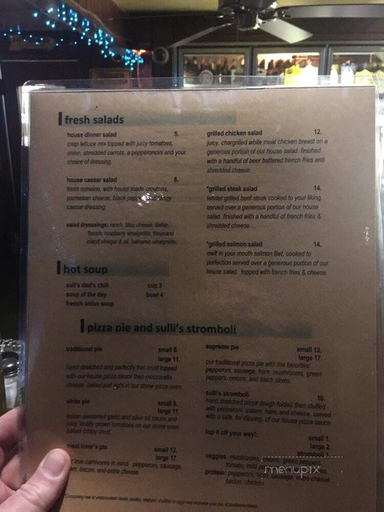 Sullivans Bar and Restaurant - Somerset, PA menu_pic