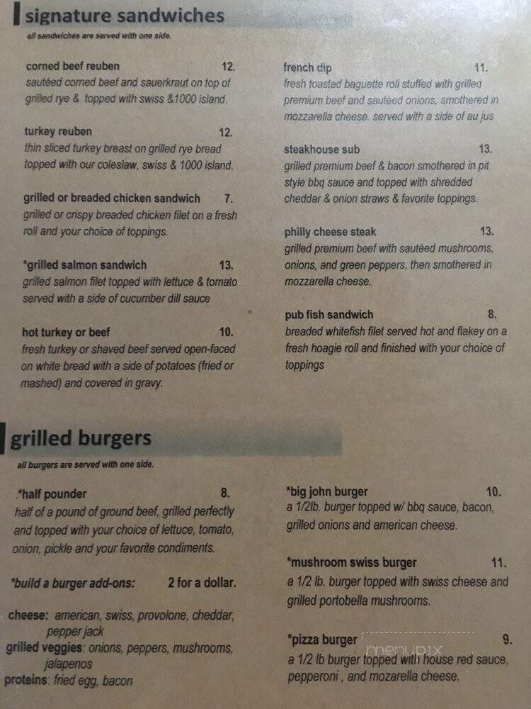Sullivans Bar and Restaurant - Somerset, PA menu_pic