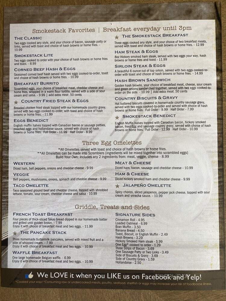 The Smokestack Diner - Everson, WA menu_pic