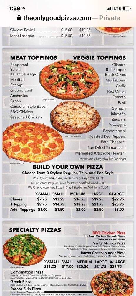 Ojai Pizza Company - Ventura, CA menu_pic
