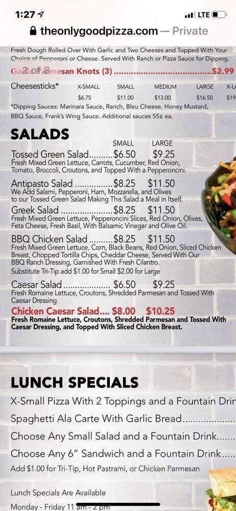 Ojai Pizza Company - Ventura, CA menu_pic