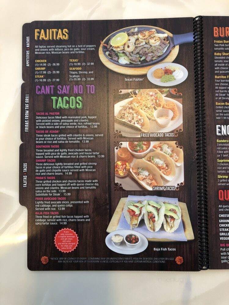 Frida's - Fayetteville, GA menu_pic
