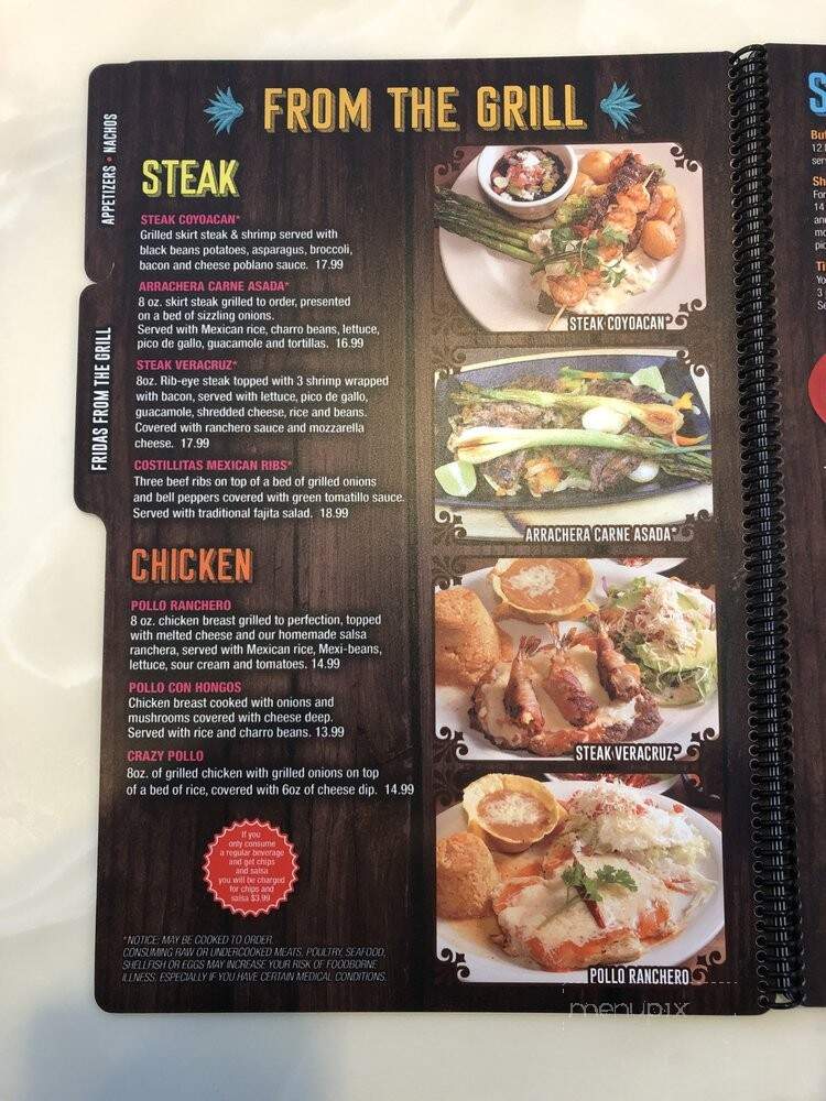Frida's - Fayetteville, GA menu_pic