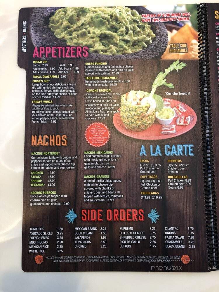 Frida's - Fayetteville, GA menu_pic