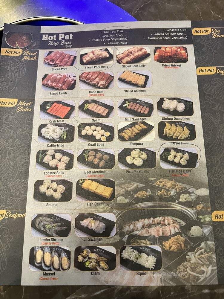 Kpot Hot Pot & Korean Barbecue - Union, NJ menu_pic