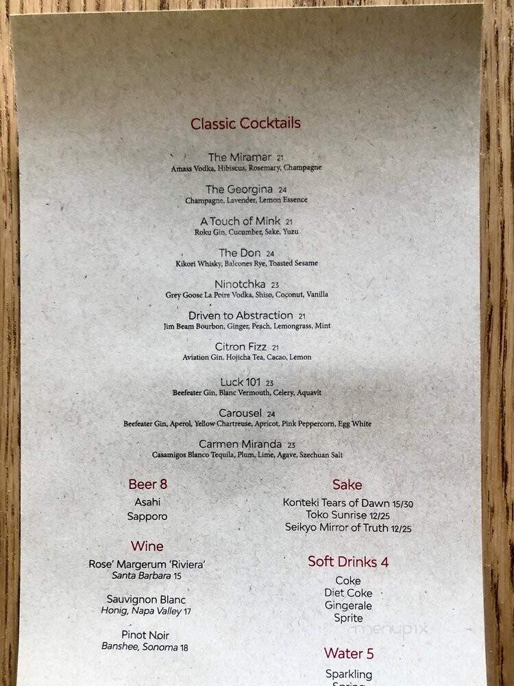 Soko Sushi - Santa Monica, CA menu_pic