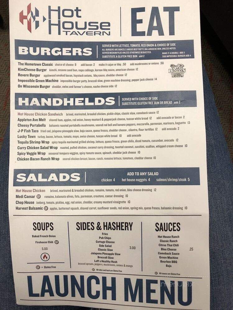 Hot House Tavern - Menomonee Falls, WI menu_pic