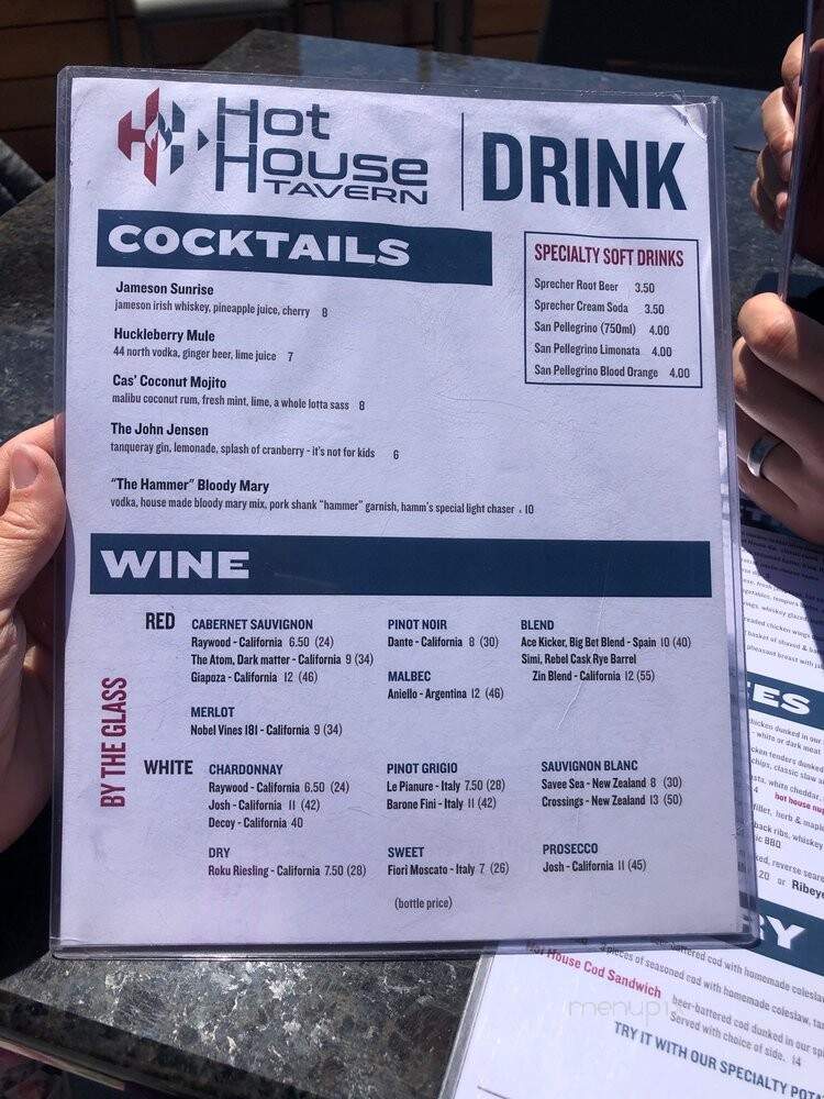 Hot House Tavern - Menomonee Falls, WI menu_pic