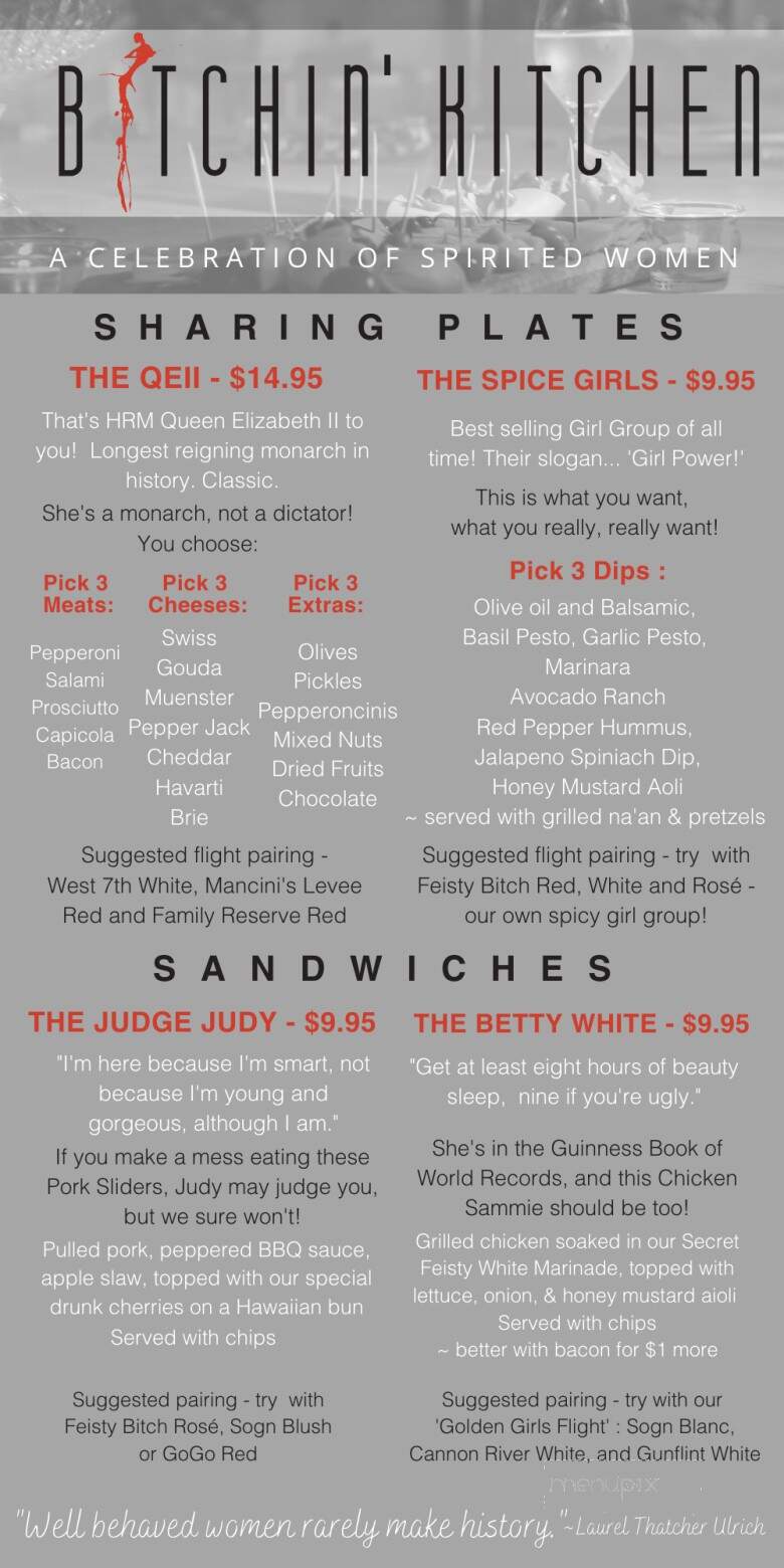 Cannon River Winery - Cannon Falls, MN menu_pic
