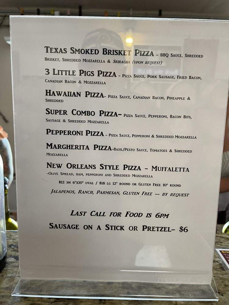 Thirsty Mule Winery - Liberty Hill, TX menu_pic