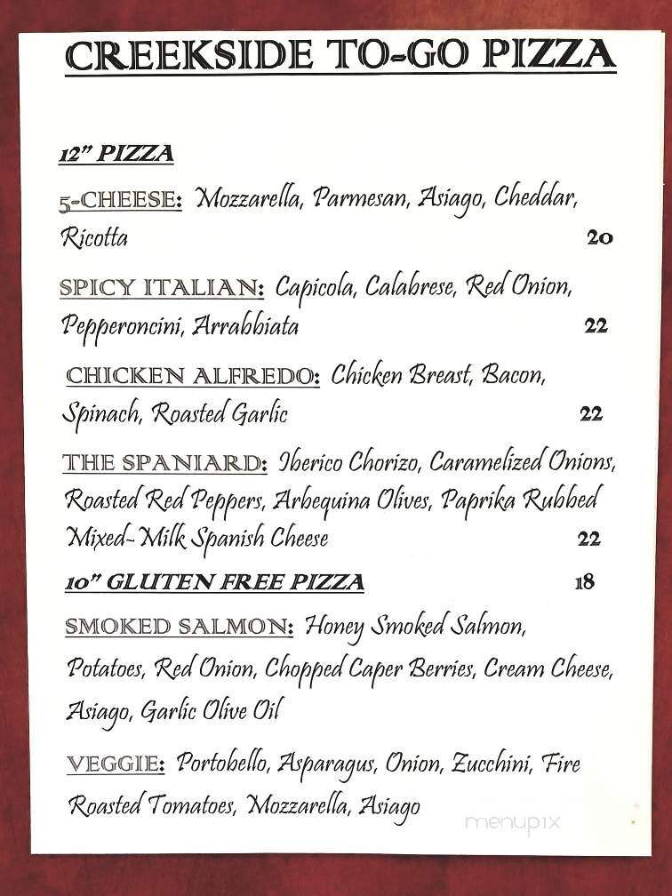Creekside Cellars - Evergreen, CO menu_pic