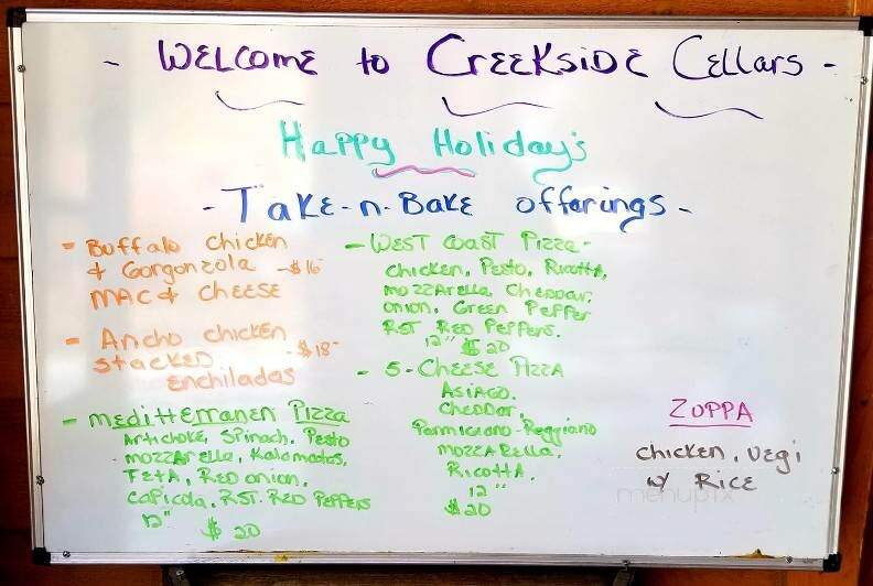Creekside Cellars - Evergreen, CO menu_pic
