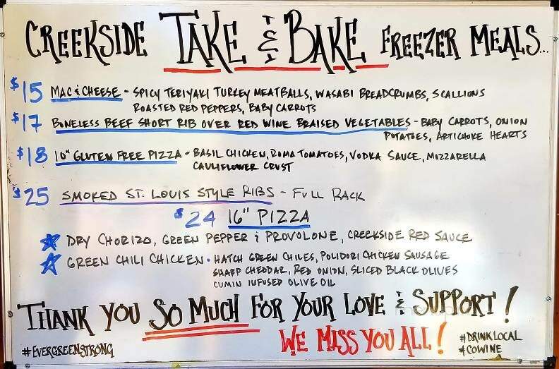 Creekside Cellars - Evergreen, CO menu_pic