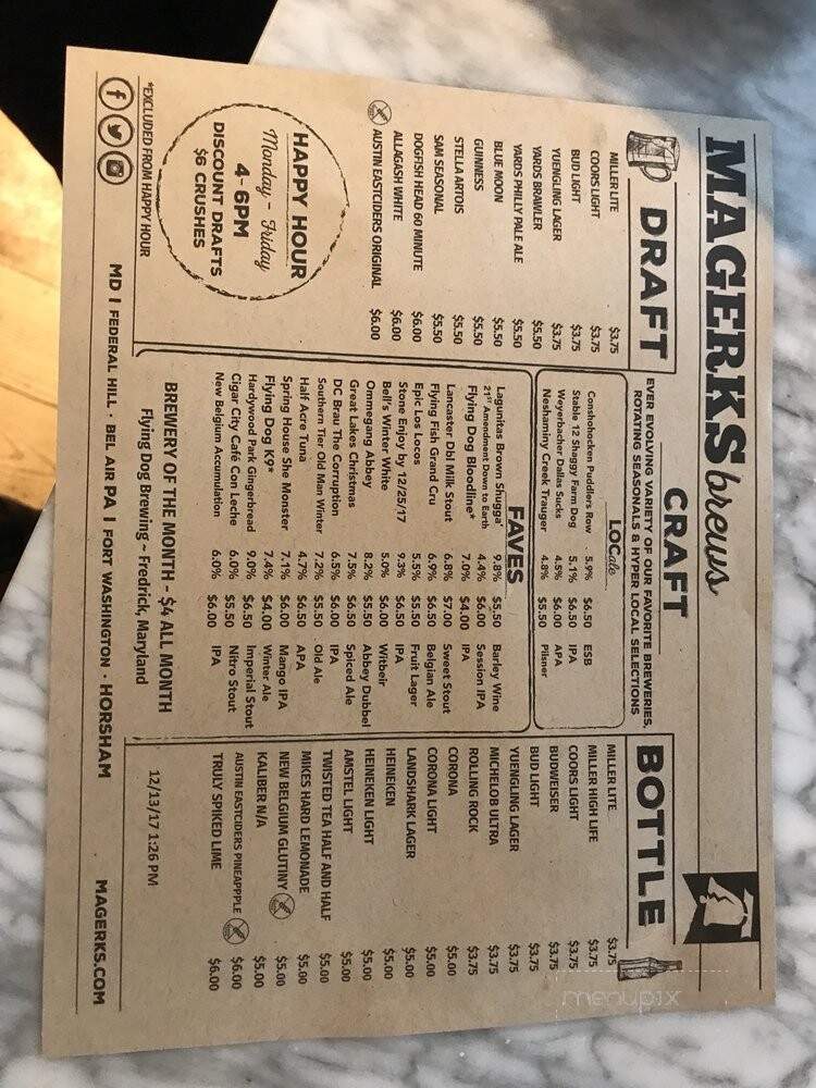 MaGerk's Pub & Grill - Horsham, PA menu_pic