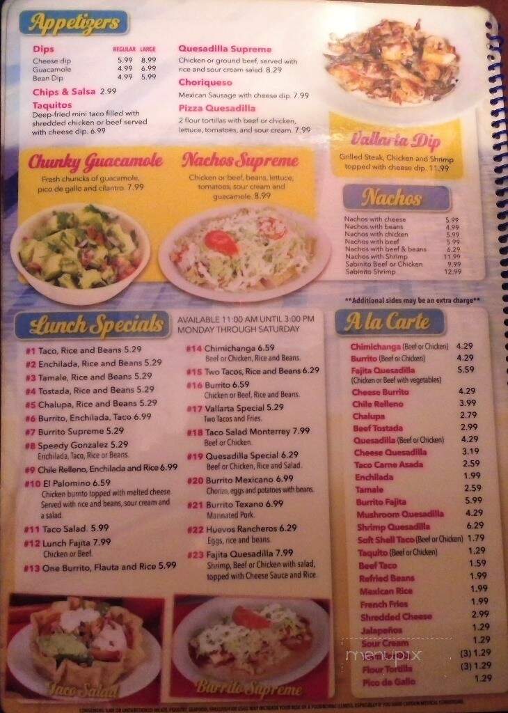 Vallarta - Heflin, AL menu_pic