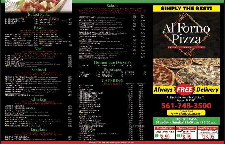 Al Forno Pizza - Jupiter, FL menu_pic