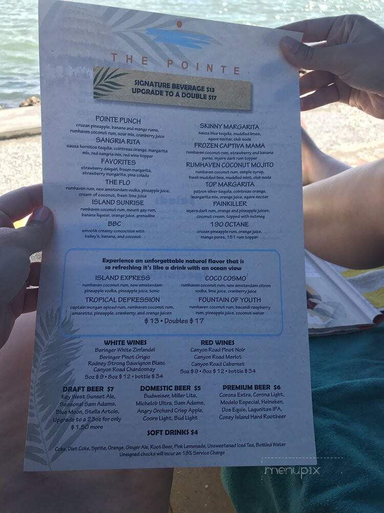 The Pointe - Captiva, FL menu_pic