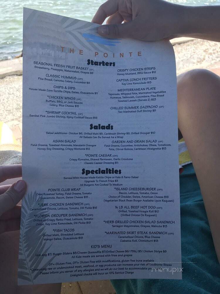 The Pointe - Captiva, FL menu_pic