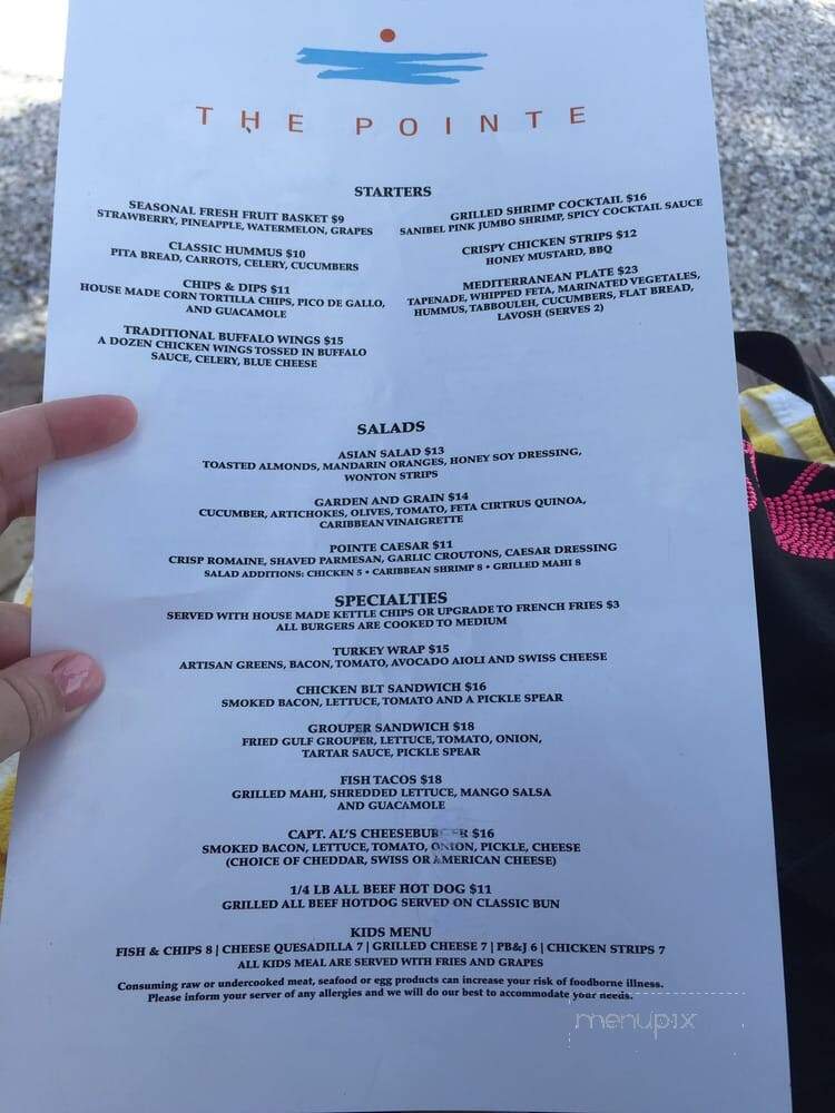The Pointe - Captiva, FL menu_pic
