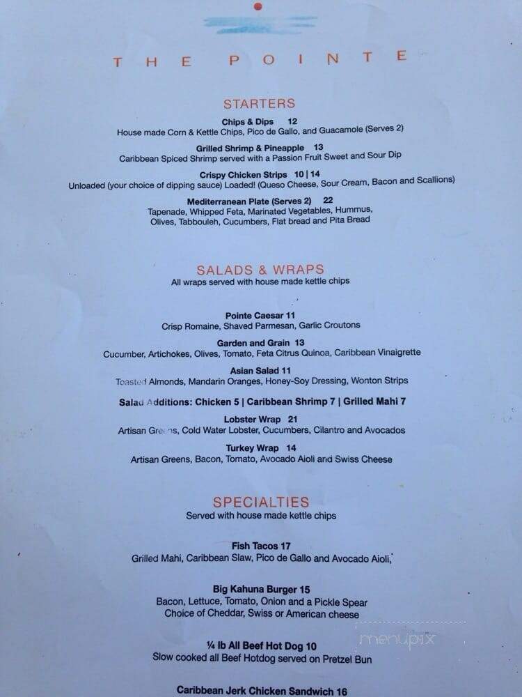 The Pointe - Captiva, FL menu_pic