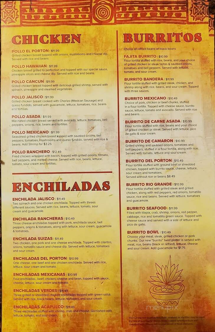 El Portal Mexican Resturant - Glenwood, IA menu_pic