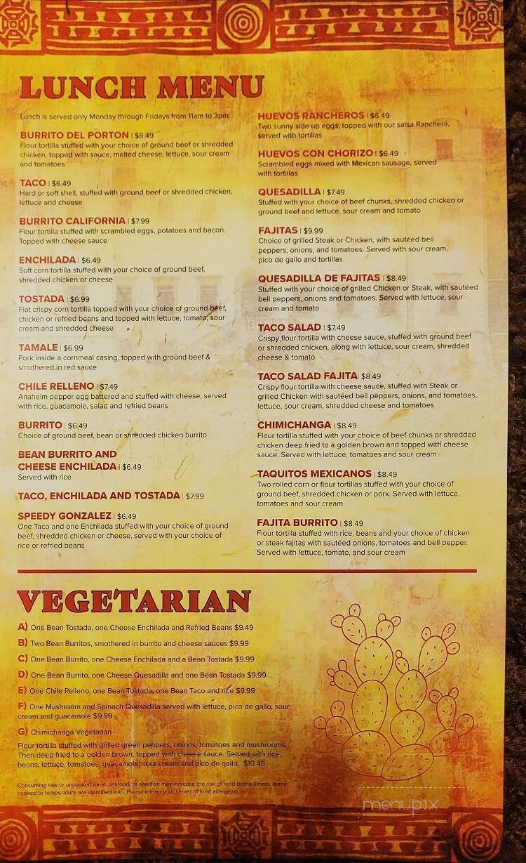 El Portal Mexican Resturant - Glenwood, IA menu_pic