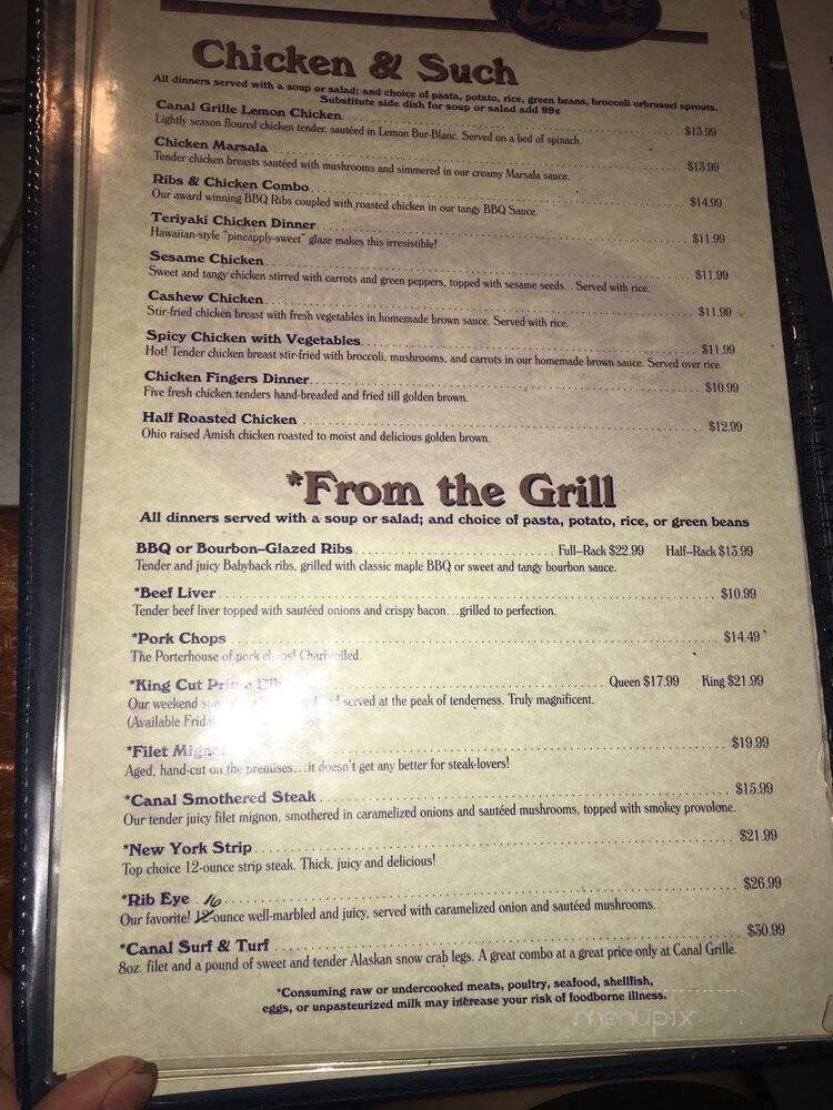 Canal Grille - Canal Fulton, OH menu_pic