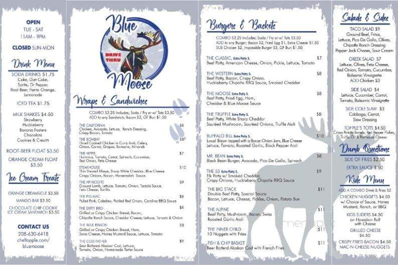 Blue Moose Drive-Thru - Mccall, ID menu_pic