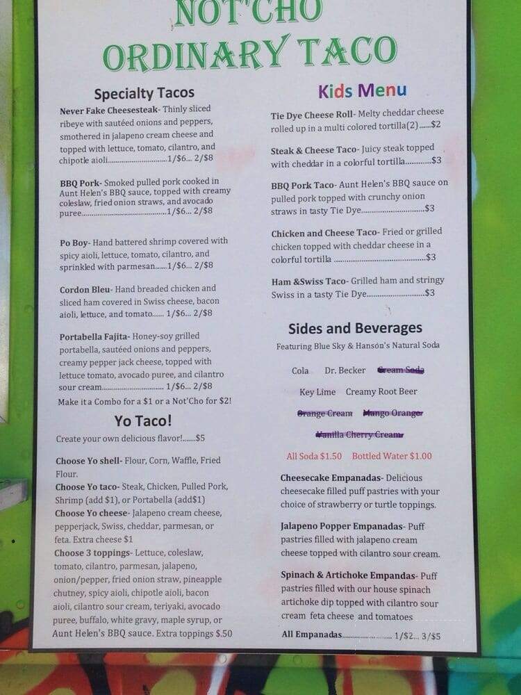 Not'cho Ordinary Taco - Bolivar, MO menu_pic