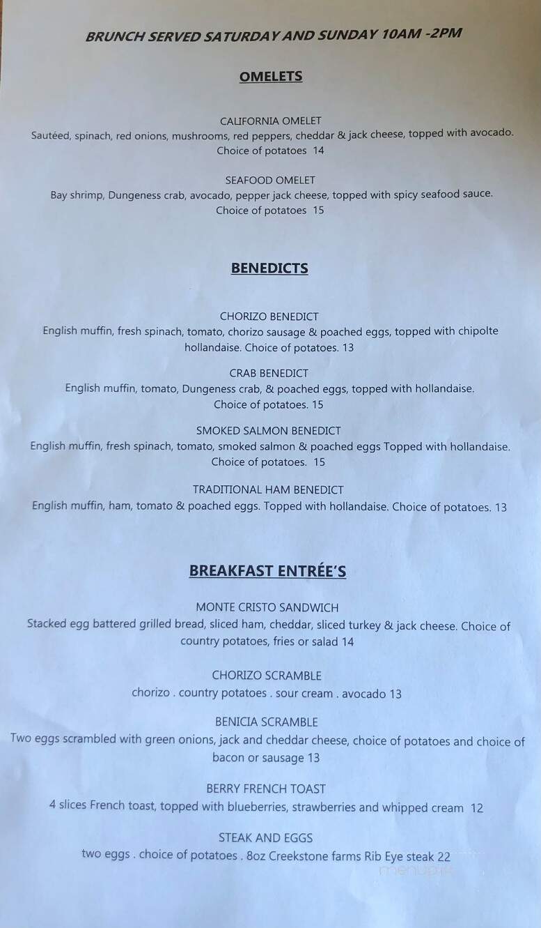 Sailor Jack's - Benicia, CA menu_pic