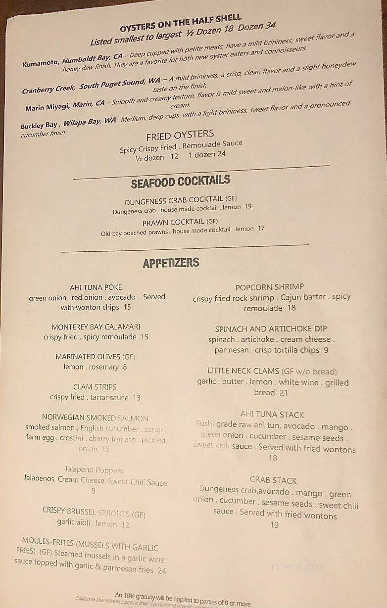 Sailor Jack's - Benicia, CA menu_pic