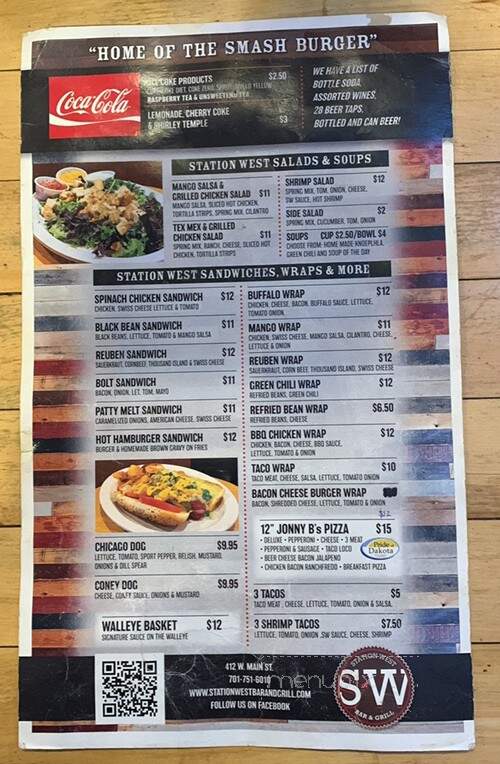 Station West Bar and Grill - Mandan, ND menu_pic