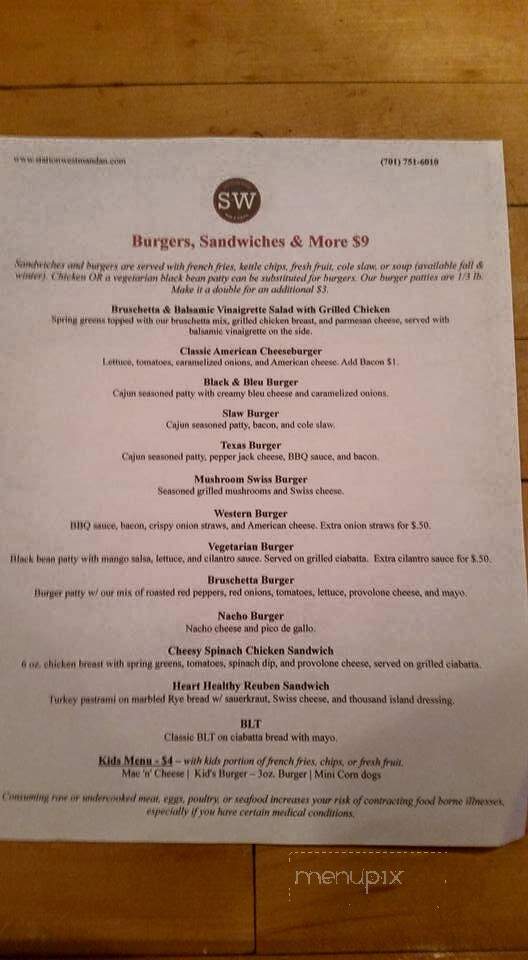 Station West Bar and Grill - Mandan, ND menu_pic