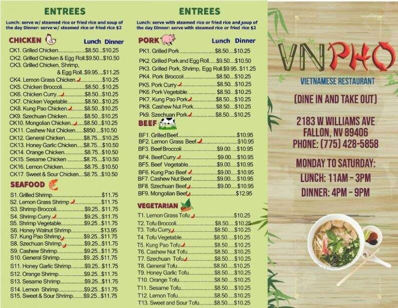 Vn Pho - Fallon, NV menu_pic