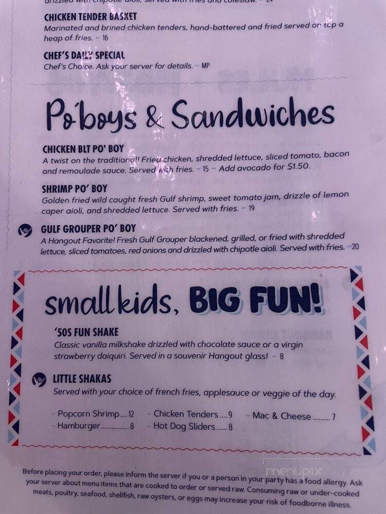 The Hangout - Gulf Shores, AL menu_pic