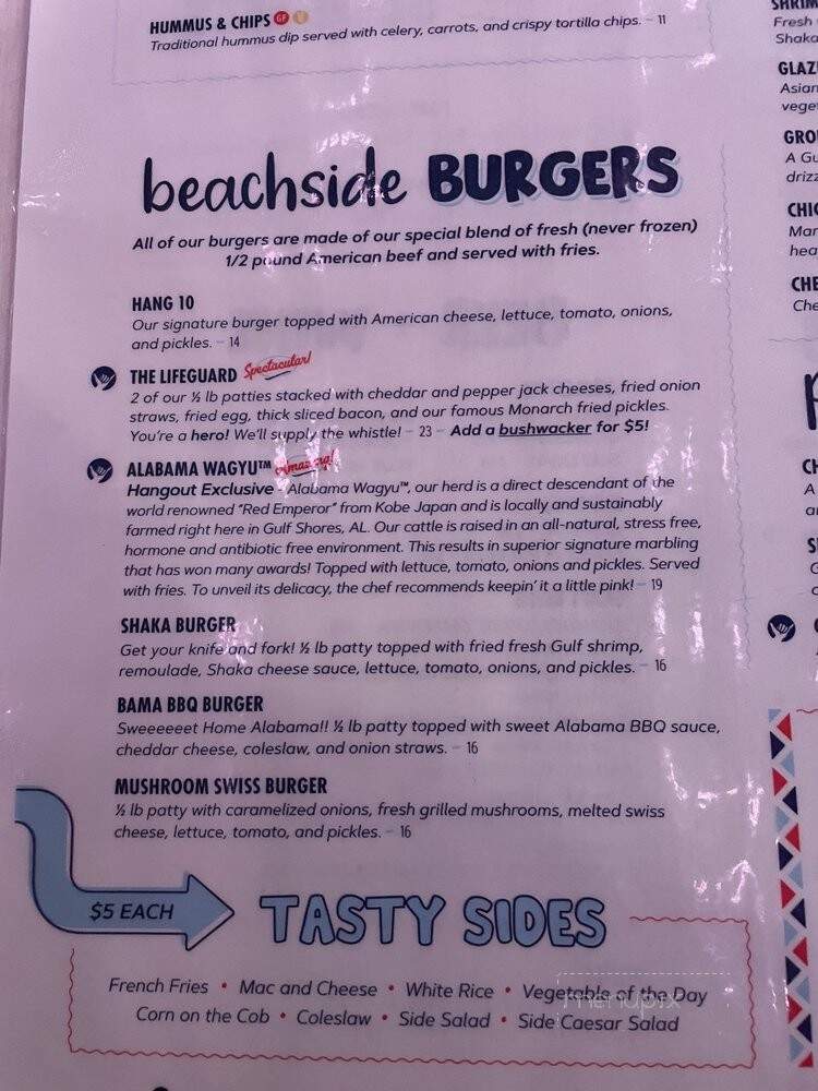 The Hangout - Gulf Shores, AL menu_pic