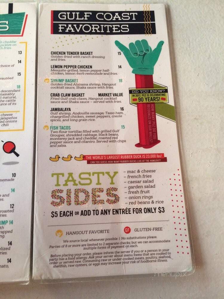 The Hangout - Gulf Shores, AL menu_pic