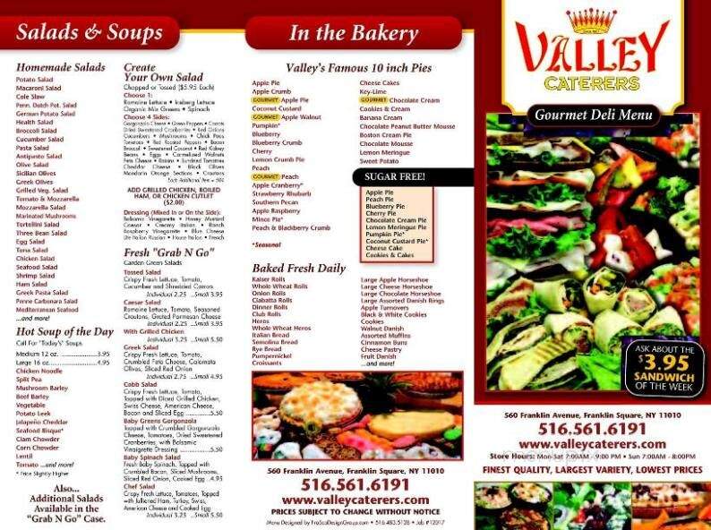 Valley Caterers - Franklin Square, NY menu_pic