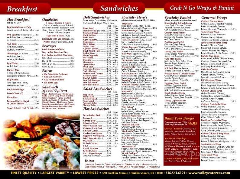 Valley Caterers - Franklin Square, NY menu_pic