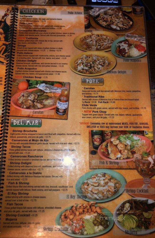 El Rey Azteca Mexican Restaurant - Whites Creek, TN menu_pic