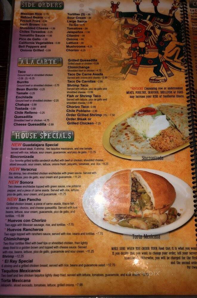 El Rey Azteca Mexican Restaurant - Whites Creek, TN menu_pic