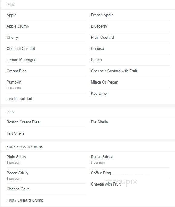 Fenwick Bakery - Baltimore, MD menu_pic