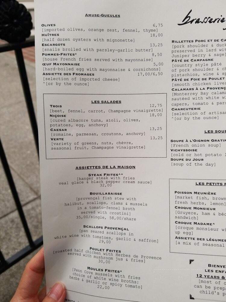 Brasserie Four - Walla Walla, WA menu_pic
