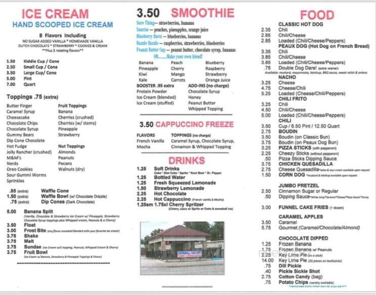 Snowball Factory - New Iberia, LA menu_pic