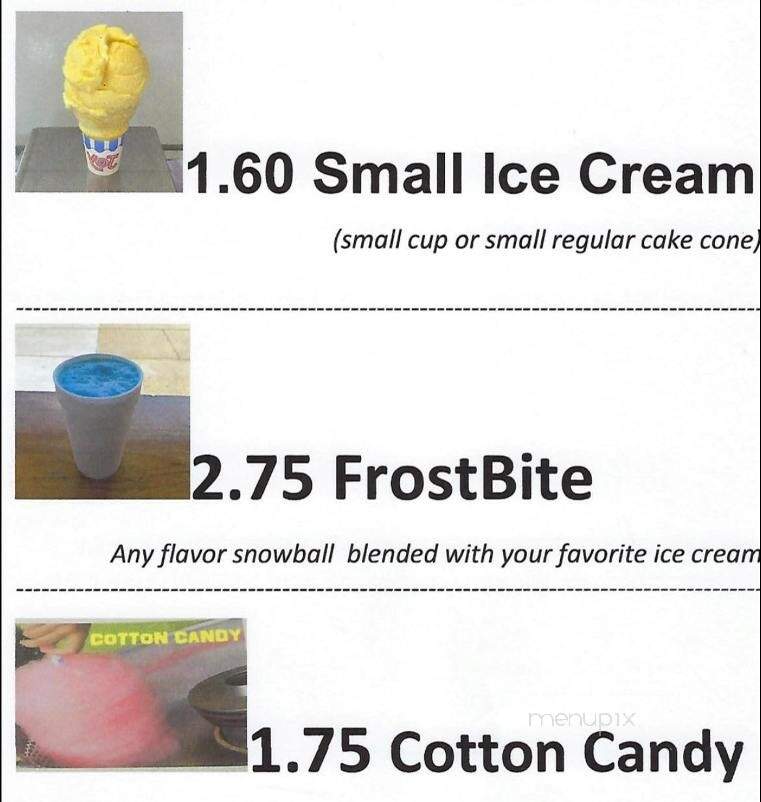 Snowball Factory - New Iberia, LA menu_pic