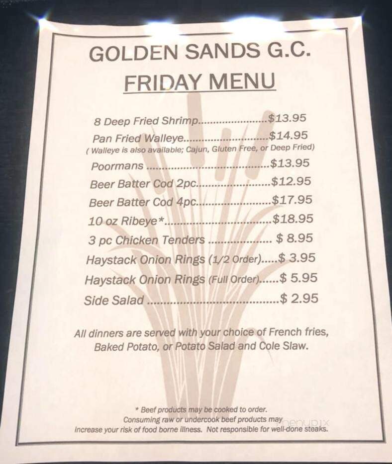 Golden Sands Golf Community - Cecil, WI menu_pic