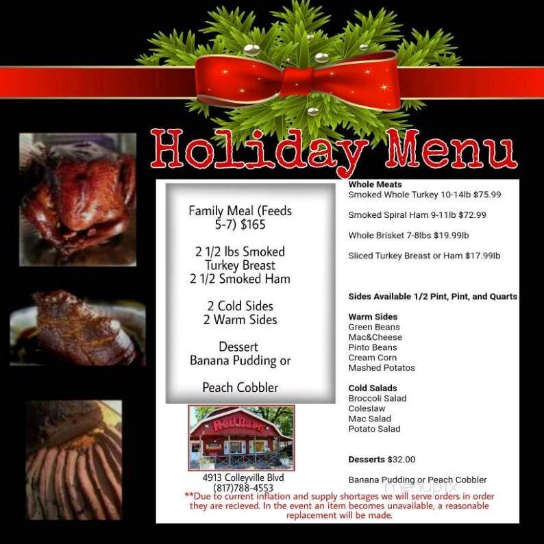 Red Barn Bar-B-Que - Colleyville, TX menu_pic