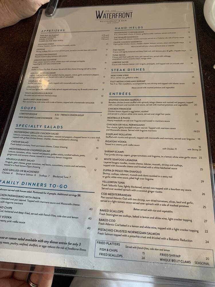 On The Waterfront - New London, CT menu_pic