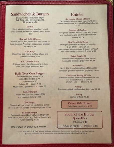 El Bo Inn - Atlanta, MI menu_pic