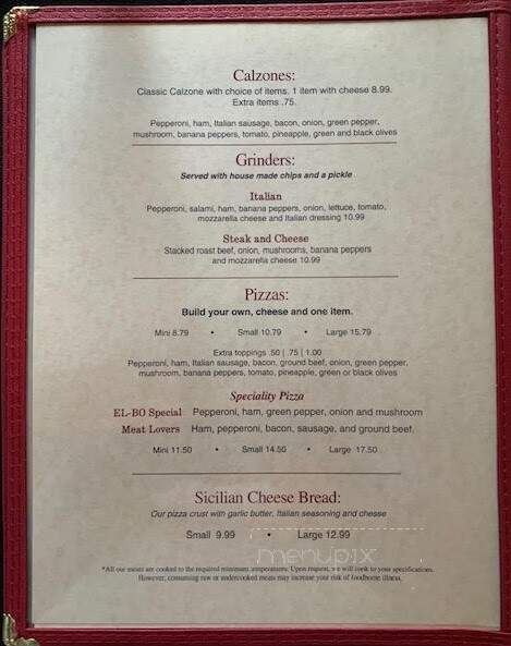 El Bo Inn - Atlanta, MI menu_pic